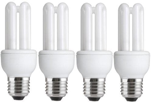 4 x TESCO Energy Saving 11W (=54W-60W) E27 ES CFL Light Bulbs, Edison Screw, 620-660 Lumen, 10 Years, 827 2500K Warm White