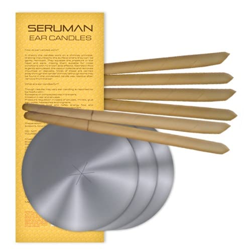 Seruman Therapeutics Natural Ear Candles (3 Pairs) with Protective Discs