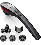 Back Massager, RENPHO Handheld Electric Massager Rechargeable Cordless Massager Percussion Full Body Deep Tissue Massager for Muscles, Neck, Shoulder, Back, Foot, Leg, Calf Relax, Black