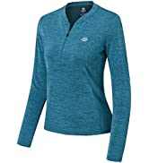 MoFiz Women's Long Sleeve Polo Shirts Cotton Golf Tops Casual Sports Polo T-Shirt with 1/4 Zipper