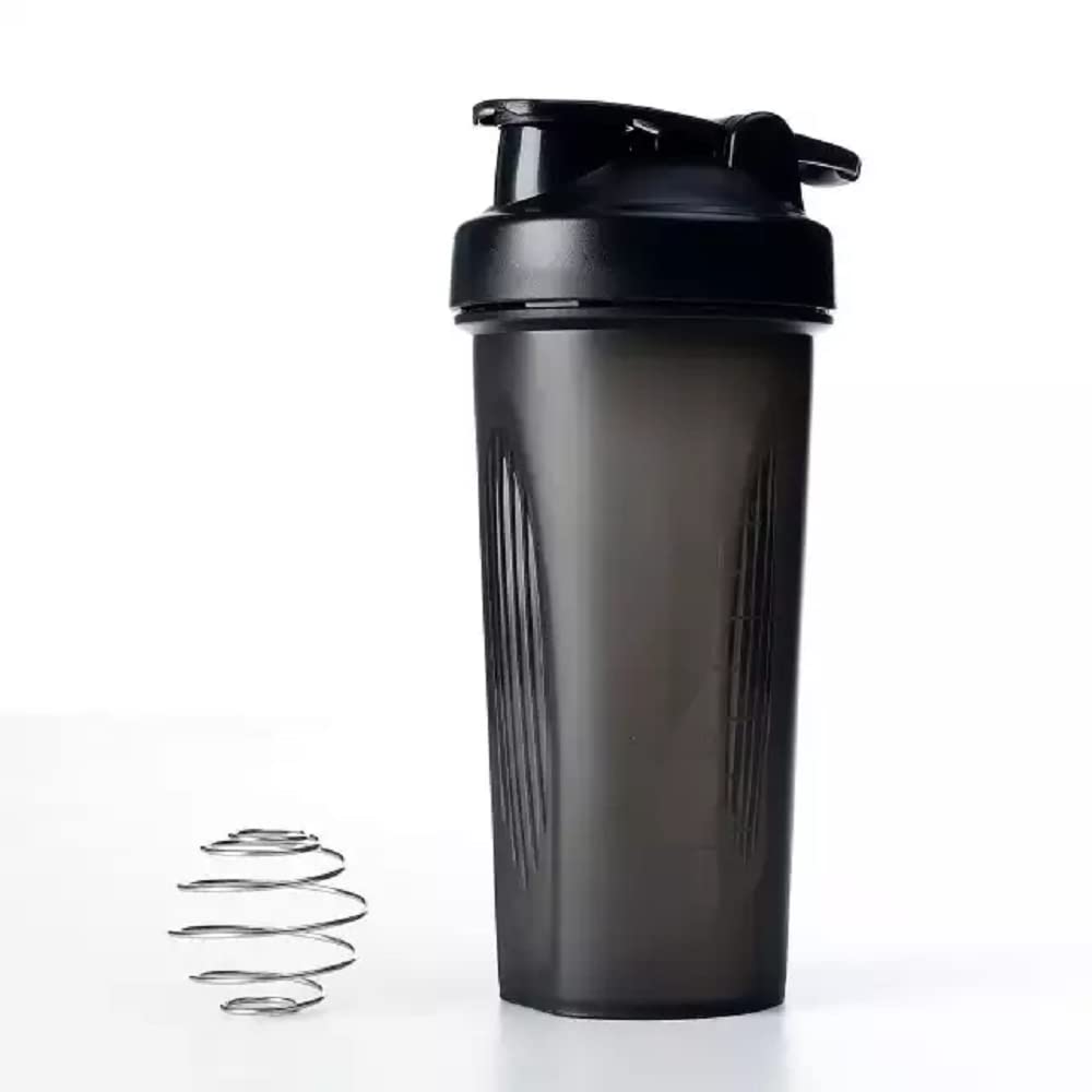 MISSONS Protein shaker bottle- 24oz Smoothie Bottle for sports supplements shakes- Good materials, Leak Proof 600ml Gym Shaker for Protein Shakes with Shaker Ball (black)