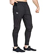 BROKIG Mens Gym Joggers Sweatpants, Causal Slim Fit Running Trousers Tracksuit Jogging Bottoms with Double Pockets