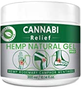 Joint & Muscle Cannabi Relief Natural Hemp Gel PRO. Highest Strength to Soothe Back, Shoulders, Knees and Toes. 14 Natural Extracts by Dutch Health with Hemp Oil & Rosemary (300ml)