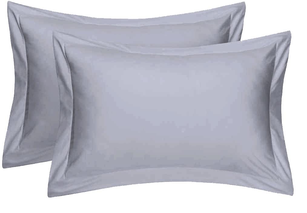 Hanfords Egyptian Cotton 200 Thread Count 2 Pack Oxford Pillow Cases (Grey Silver)