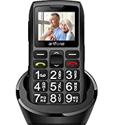 artfone Big Button Mobile Phone for Elderly, Senior Flip Phones Sim Free Unlocked Easy to Use Basic Cell Phones with 2.4" LCD Display | SOS Button | Talking Numbers | FM Radio | Torch |1000mAh Battery