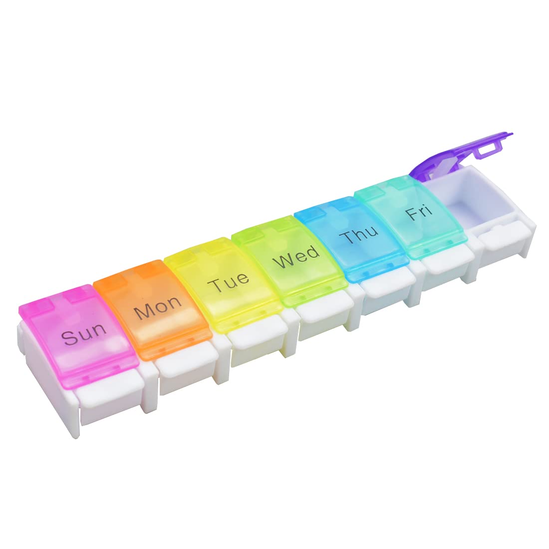 Pill Box Organiser One Time One Day 7 Days Pill Dispenser Reminder Storage Case for Medication, Supplements, Vitamins, Cod Liver Oil