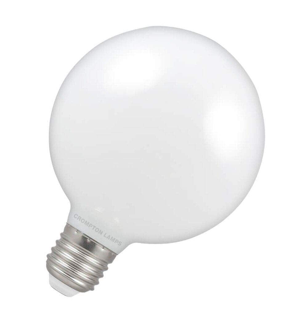 Crompton Lamps LED G95 Globe 7W ES-E27 Dimmable (60W Equivalent) 2700K Warm White Opal 806lm ES Screw E27 Large Light Bulb