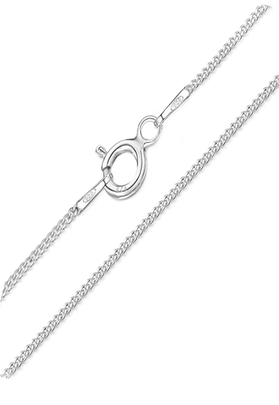 35cm - 14 inch Sterling Silver curb chain for children 1.2mm - short for children only. Gift boxed. 8500/14/2