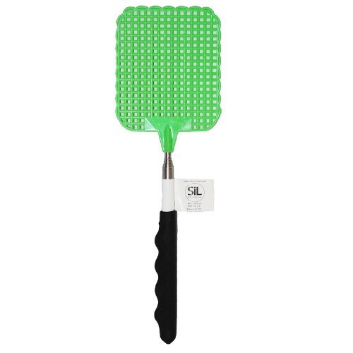 TELESCOPIC EXTENDABLE FLY SWATTER METAL COMPACT YET EXTENDS 25 TO 70 CM HANDY