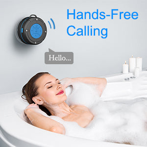 Shower Speaker Bluetooth 5.0, Peyou IPX7 Waterproof Bathroom Shower Radio, Portable Wireless Speaker with Suction Cup, Lould Voice and Rich Bass, Built-in Mic, Mini Speaker Perfect for Outdoor/Gift