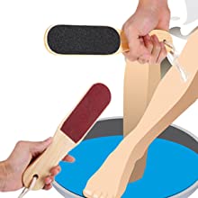 Double Sided Foot Rasp Manicure File Callus, 2-Sided Wooden Foot File, Hard Skin Remover and Callus Removal, Reusable Foot Rasp for Callus Trimming & Callus Removal, Manual Pedicure File