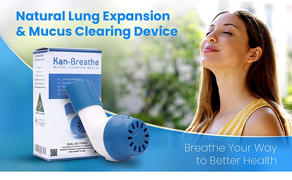 Natural Lung Exerciser & Mucus Removal Device - Naturally Clear Mucus From Airways & Improve Lung Capacity With This OPEP Respiratory Breathing Exercise Device - Made in Australia – White