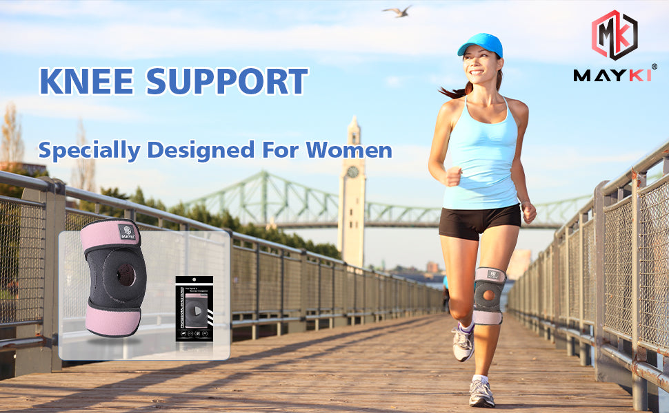 Knee Support for Women 1 PCS, Adjustable Knee Support Brace for Women with Patella Gel Pad, Breathable Knee Supports for Arthritis/Ligament Damage, Knee Brace for Running/Weight Lifting by MAYKI