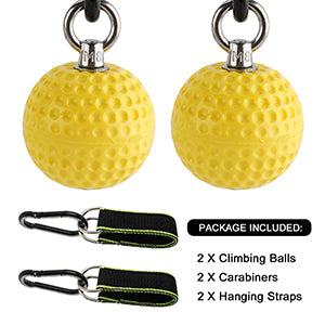 Sparkfire Climbing Pull Up Power Ball Hold Grips with Straps, Non-Slip Hand Grips Strength Trainer Exerciser for Bouldering, Pull-up, Kettlebells, Fitness, Workout