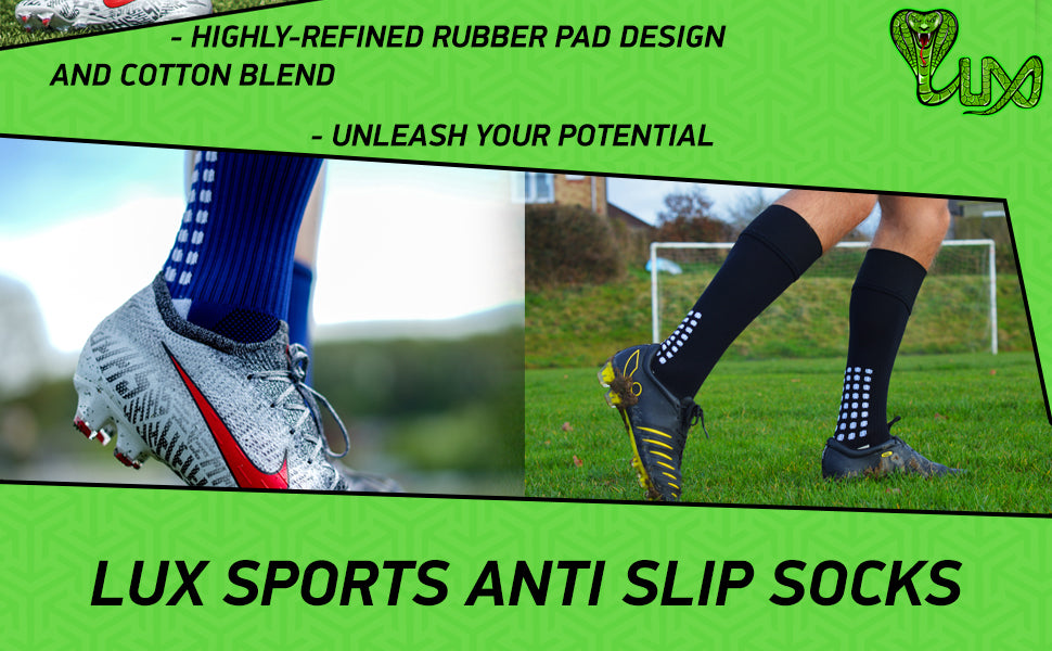 LUX Anti Slip Knee Football Socks,Non Slip Football/Basketball/Hockey –  iKura Express