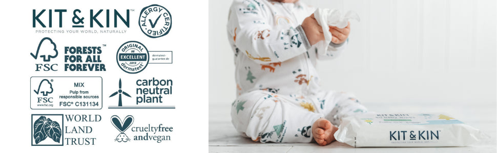 Kit & Kin Eco Nappies Size 4 Hypoallergenic and Sustainable (34 x 4 Packs, 136 Nappies)