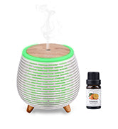 CkeyiN Mini Essential Oil Diffuser 90ml Portable Humidifier with 2 Mist Modes, Waterless Auto Shut-off and 7 Colors LED Night Lights, Great for Home Office Bedroom Dec