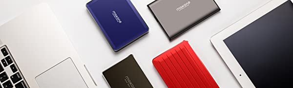 Maxone Portable External Hard Drive 500GB 2.5" HDD - USB 3.0 Ultra Slim Aluminum HDD Backup for PC/Desktop/Laptop/TV/Mac/MacBook/XBox/PS4/Chromebook/Windows - Charcoal