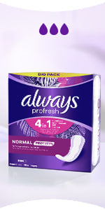 Always Dailies Panty Liners, Fresh & Protect, Normal, 240 Liners (60 x 4 Packs), SAVING PACK, Odour Neutraliser, Absorbent Core