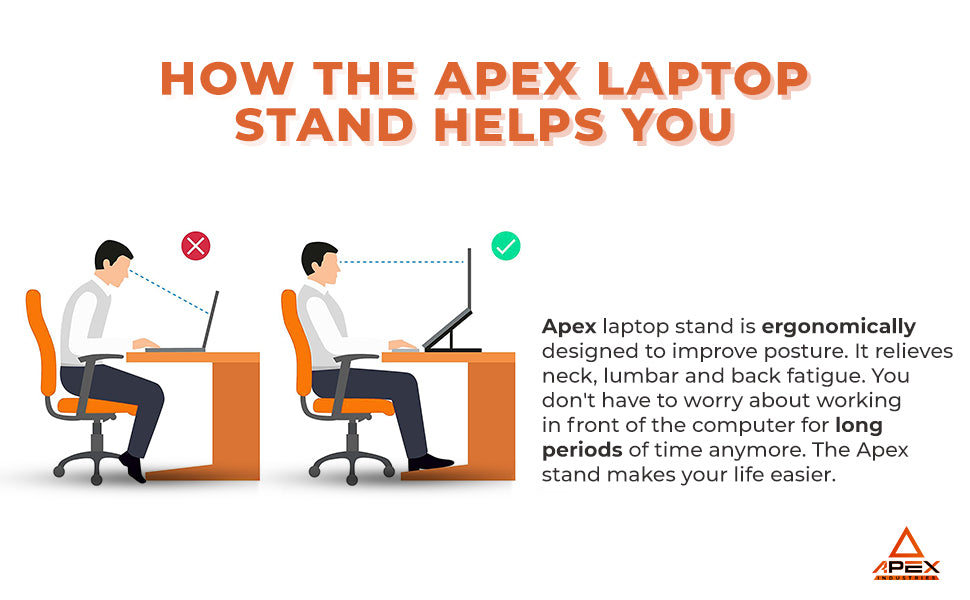 Apex Industries- Laptop Stand, With Phone Holder and 360°Adjustable, Laptop Stand For Desk, Laptop Riser for Desk, Portable Laptop Stand Compatible with All Laptops/MacBook Stand 13"15"17.