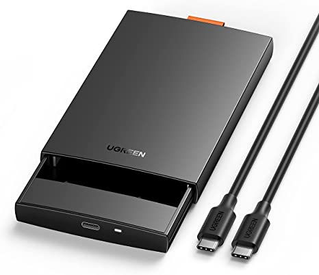 UGREEN 2.5 Inch Hard Drive Enclosure, USB C 3.1 Gen2 External HDD Case with 6Gbps, 10TB, UASP, Thunderbolt 3, Compatible with SATA SSD HDD Crucial MX500 Kingston A400 EVO 870, PS4/5 PC Laptop MacBook