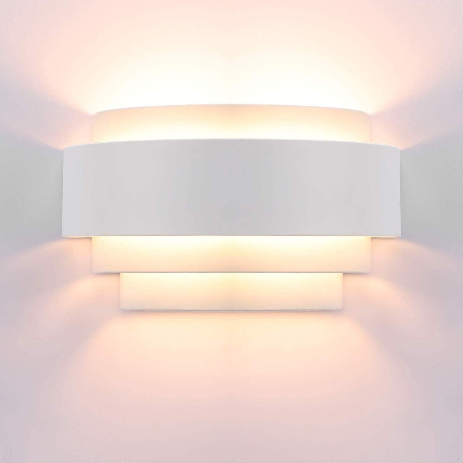 Lampop Modern LED Wall Lights Up and Down Wall Lamp Indoor Wall Sconce Lights Uplighter Downlighter E27 for Living Room Bedroom Bathroom, Warm White (Light Bulb Include)