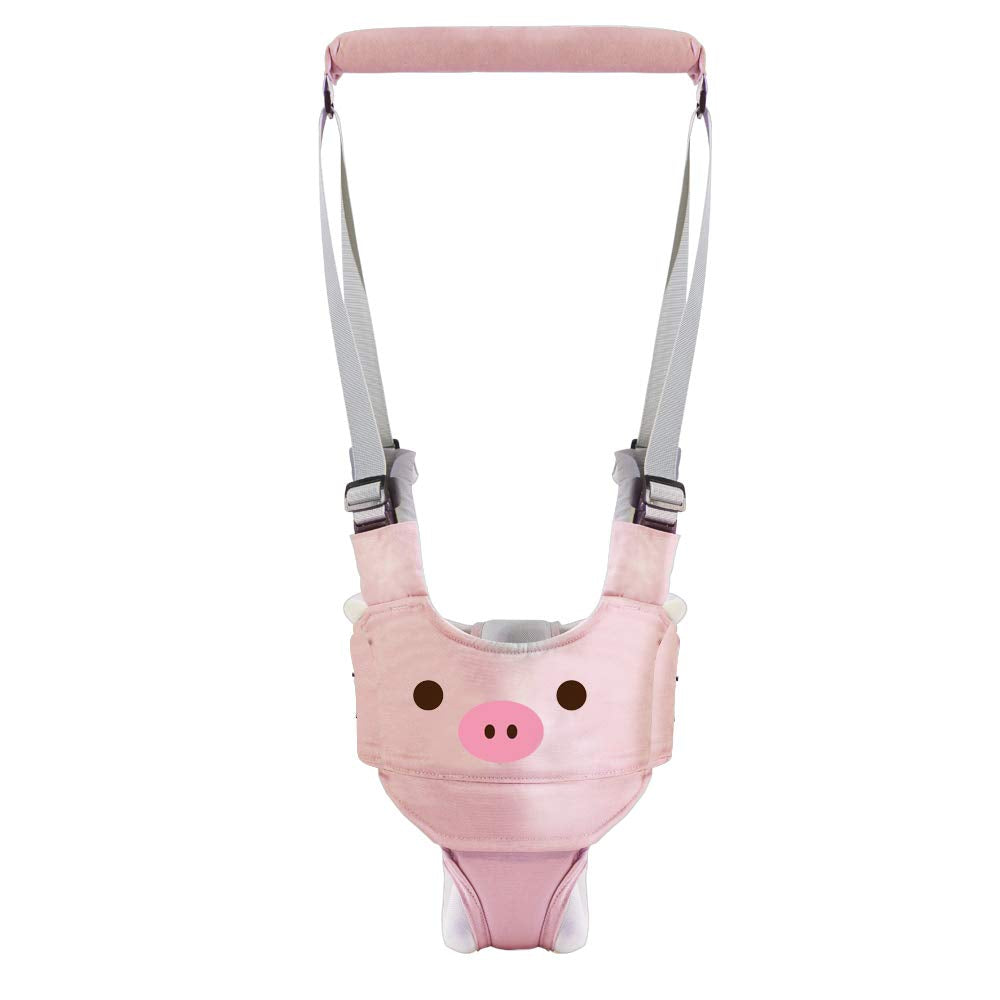 Miaode Baby Walking Harness Toddler Leash Reins Walking Assistant with Adjustable Handle Child Hand Held Standing Up and Walking Learning Helper for Infant Safety Belt Harness for Children (Pink Pig)