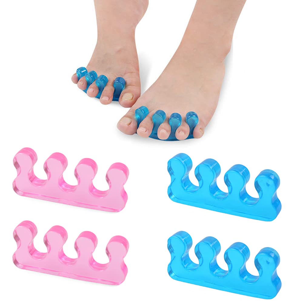 XHNFCU 2 Pairs Gel Toe Separator Toe Stretcher Divider Spacer, Suitable for Men and Women, Relaxing Toes, Pedicure, Bunion Relief, Quickly Alleviating Toe Pain After Sports Activities