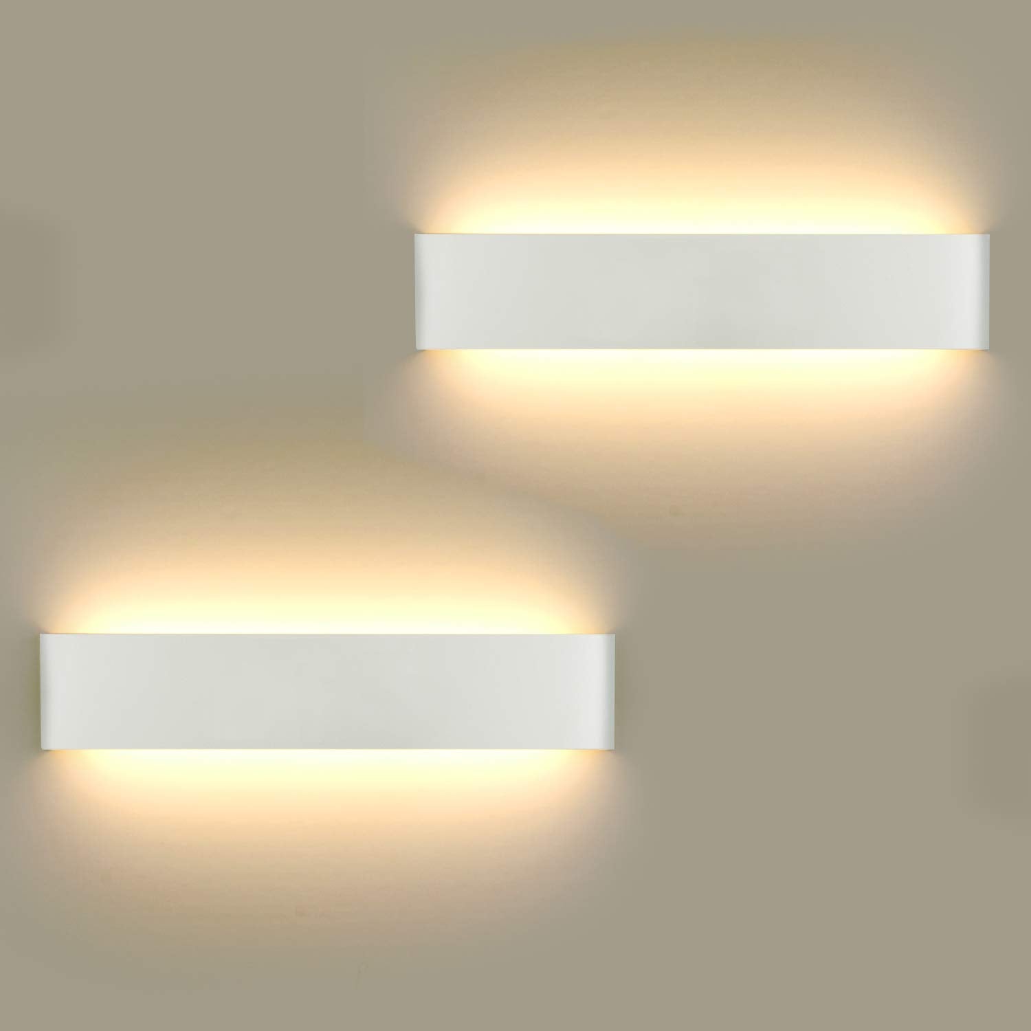 2 Pieces Wall lamp LED 16W Wall Light Modern Wall Lamps Indoor Wall Lights Including LED Plate 110V-260V for Bathroom lamp Living Room Bedroom Staircase Hallway Wall Lighting, Warm White 3000 K