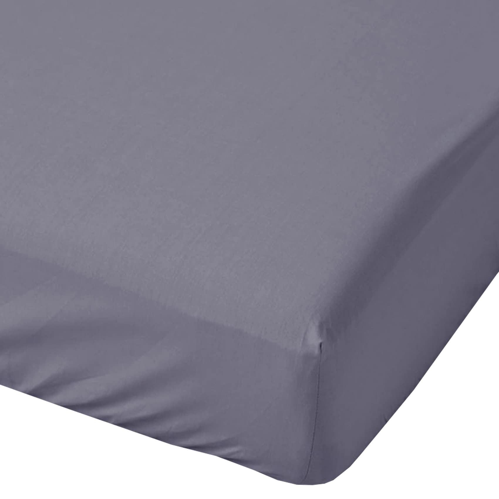 Homely Ideas 4FT / Small Double 40 cm/16" Extra Deep Fitted Sheets Plain Dyed 100% Poly cotton Easy Iron Bedding & Linen. (GREY, 4 FT SMALL DOUBLE)