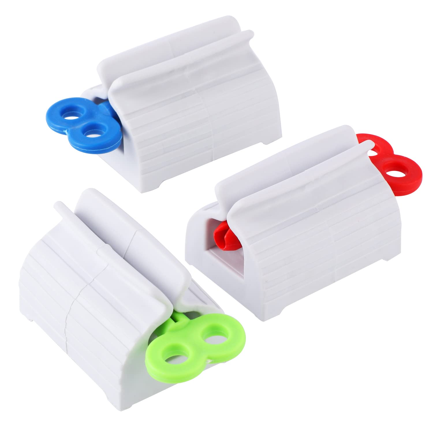 3 Pcs Toothpaste Squeezer, Plastic Rolling Tube Toothpaste Dispenser Rotate Toothpaste Seat Holder Stand Toothpaste Roller Squeezer for Bathroom