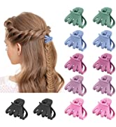 Zou.Rena Hair Claw Clips for Women Long Thick Hair 4.3 Inch, Large Matte Hair Clips for Girls Non-Slip 8 Pieces (Neutral)