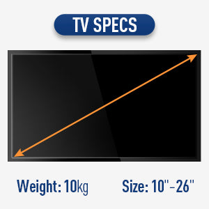 Mounting Dream Monitor / TV Wall Bracket Lockable for Camping, for Most 10-26 inch TVs with VESA 50x50, 75x75, 100x100 mm up to 10 kg, Caravan / Motorhome / RV TV Bracket MD2209-03