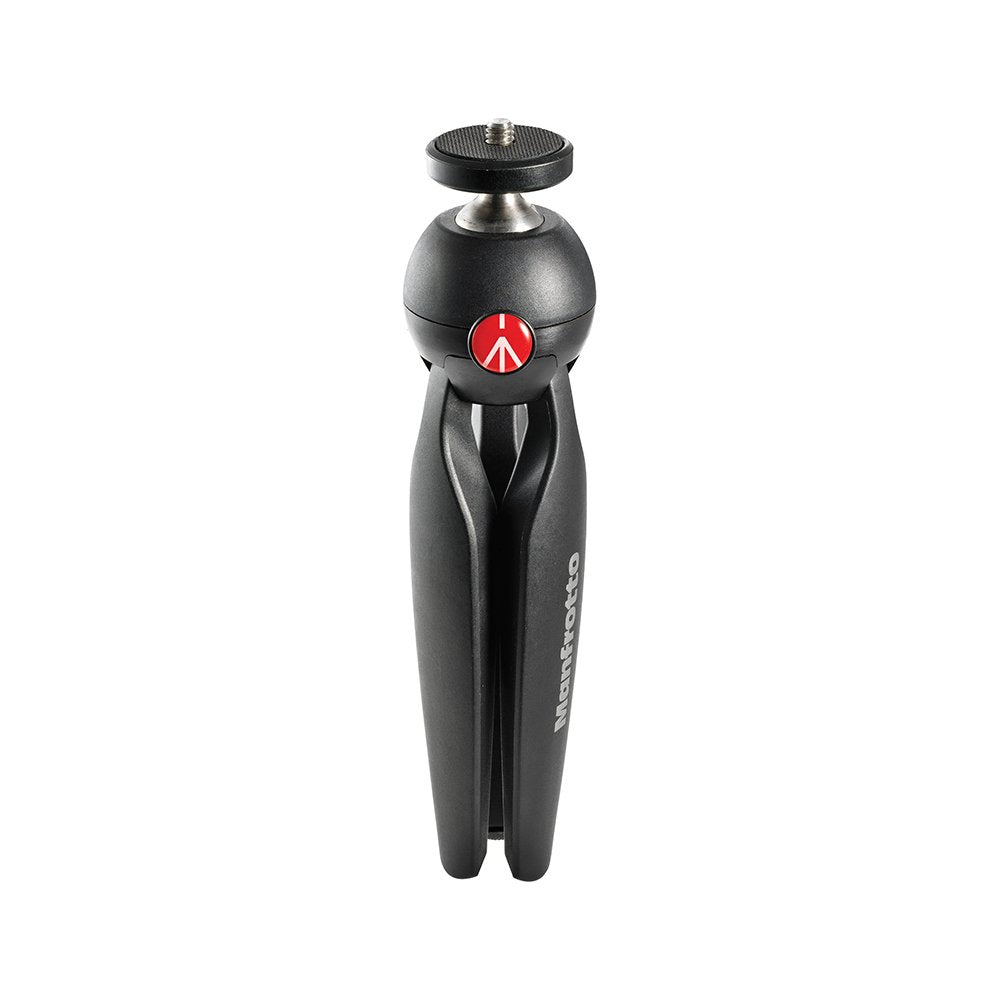 Manfrotto MTPIXI-B, PIXI Mini Tripod with Handgrip for Compact System Cameras, DSLR, Mirrorless, Video, Compact Size, Technopolymer and Aluminium, Black