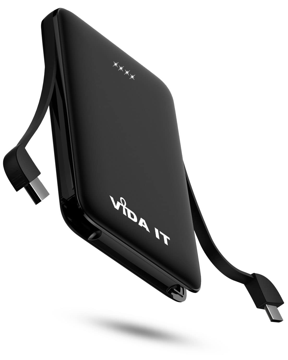 Vida IT vBot Power Bank Portable Charger Battery Pack for Samsung Galaxy S21 S20 S10 S8 A51 Android Mobile Phone Power Pack with Built-In Cable