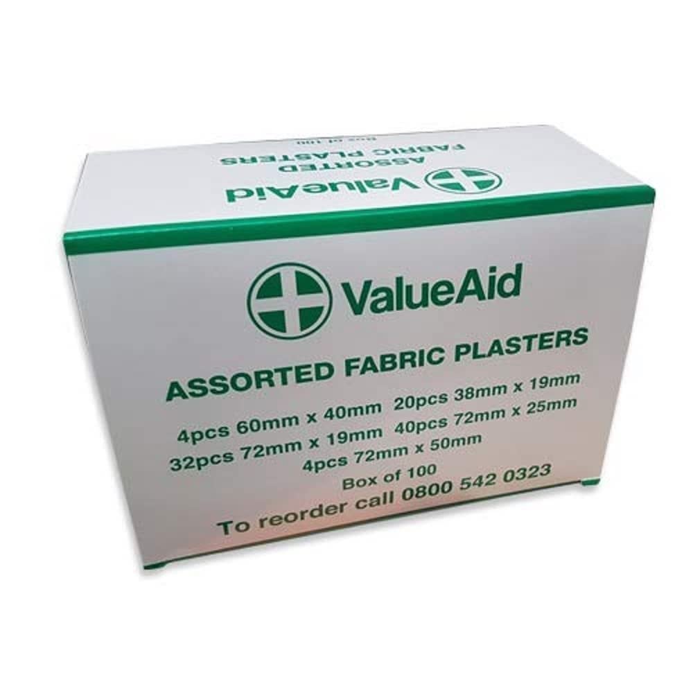 Value Aid Assorted Fabric Plasters - Box of 100