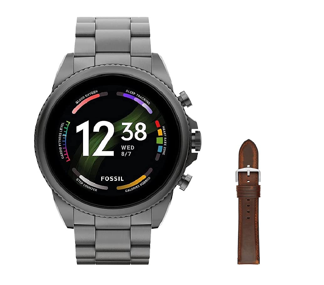 Fossil Men's GEN 6 Touchscreen Smartwatch with Speaker Heart Rate NFC and Smartphone Notifications + Fossil Watch Strap