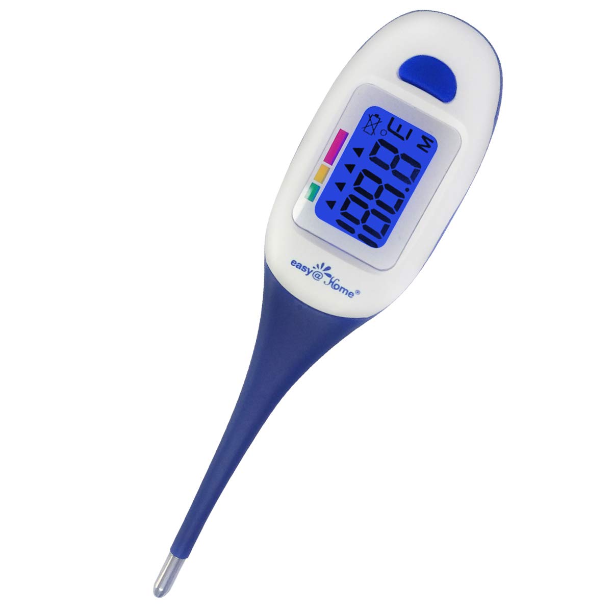 Easy@Home Clinical Digital Thermometer for Oral, Rectal or Axillary Underarm Body Temperature Measurement with Backlit LCD Display, Waterproof Flexible tip,Test Completion & Fever Alarm