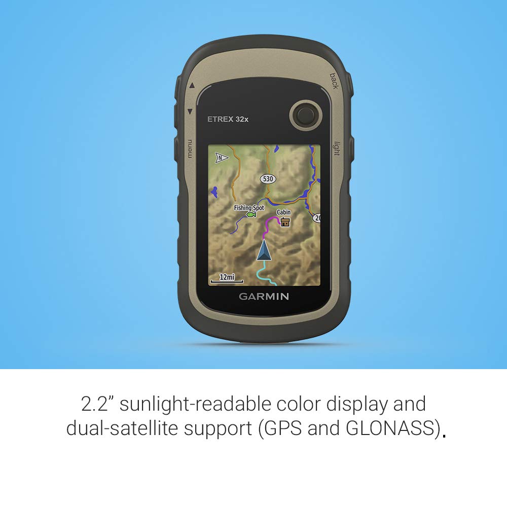 Garmin eTrex 32x Outdoor Handheld GPS Unit with 3-axis Compass and Barometric Altimeter, Brown