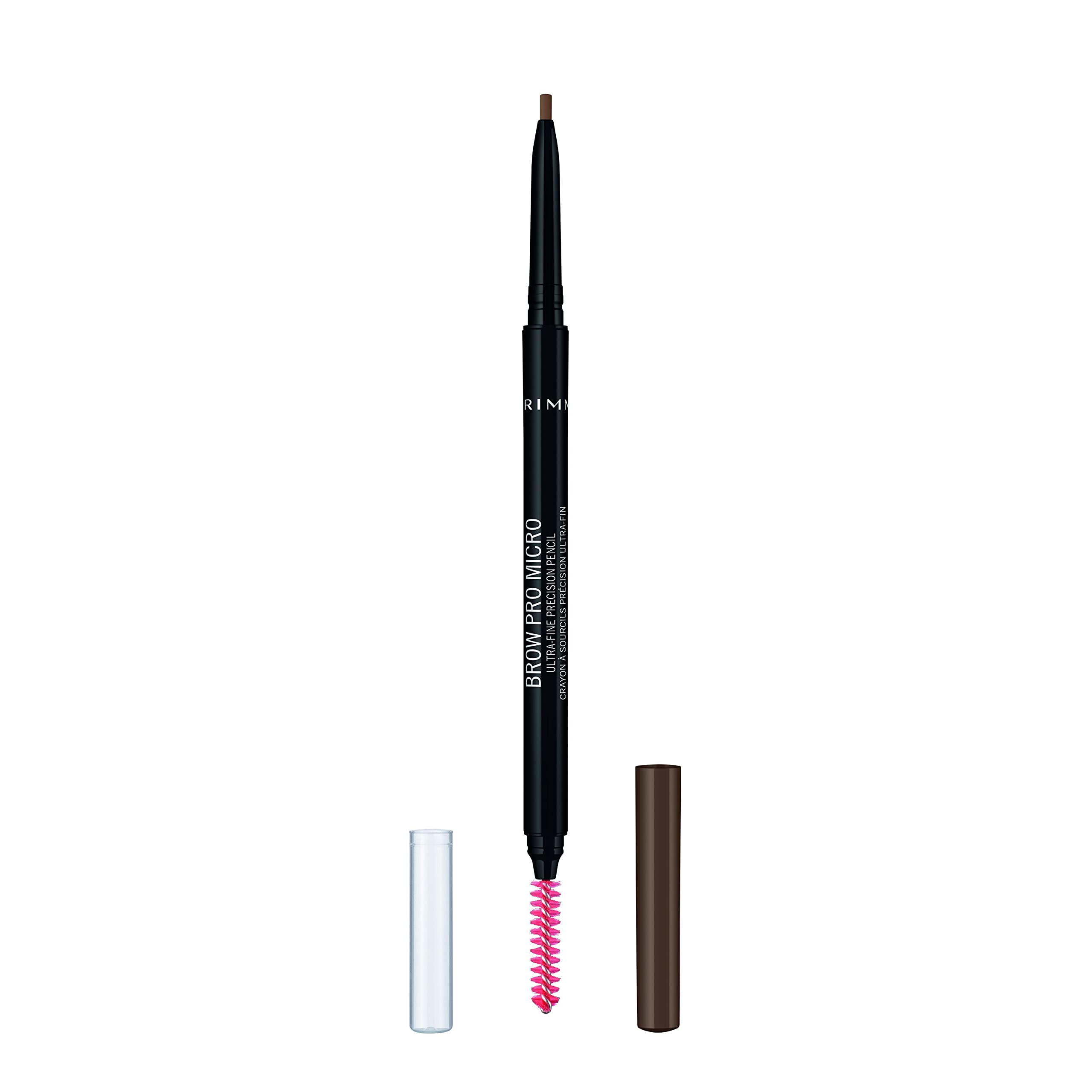 Rimmel London Brow Pro Micro Ultra-Fine Precision Pencil & Brush, Natural-looking Defined Brows, Soft Brown, 0.03 g