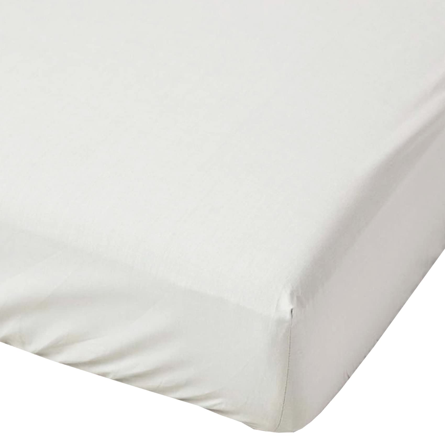 Brit Cotton Double Fitted Sheet 40CM/16" Extra Deep Easycare & Long-Lasting, Breathable Polycotton Bed Sheets (WHITE, DOUBLE / 40 CM)