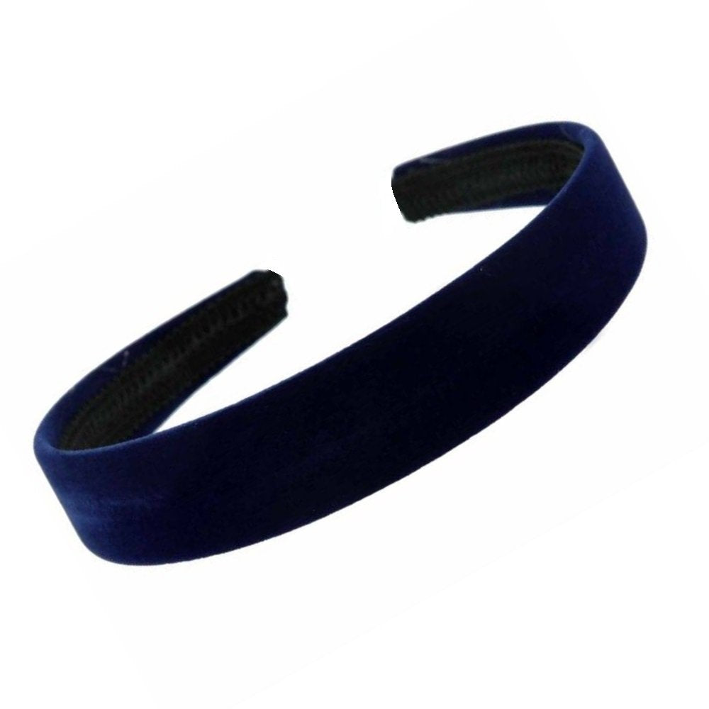 Dark Navy Blue Velvet Feel Alice Hair Band Headband 2.5cm (1") Wide
