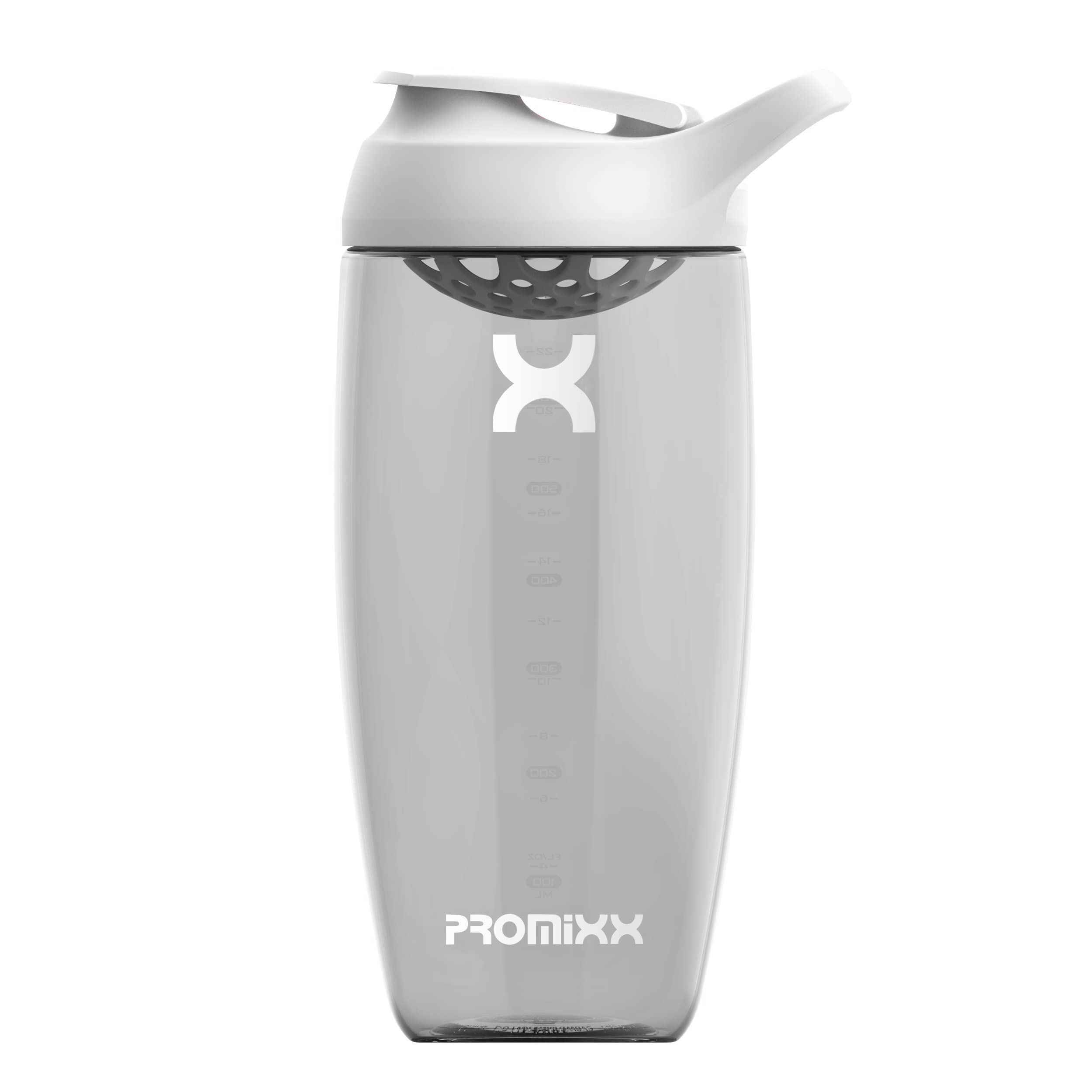 PROMiXX Shaker Bottle - Premium Protein Shaker Bottle for Supplement Shakes - Easy Clean, Durable Cup (700ml, Arctic White)