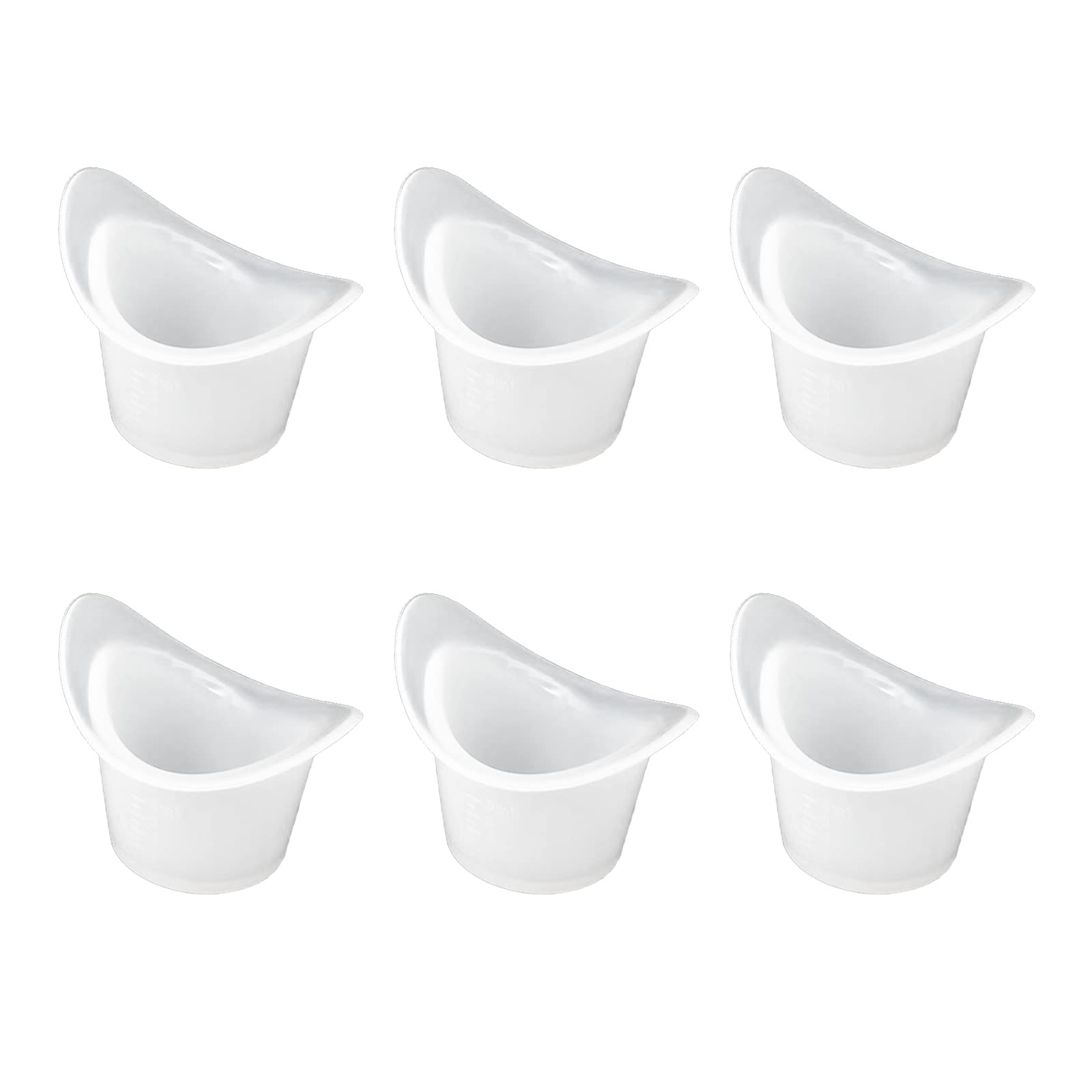 6 Pcs Silicone Eye Wash Cups Resuable Non Sterile Eye Bath Cups Eye Flush Cups for Refreshing Cleaning Tired Eyes, Black, DSAD