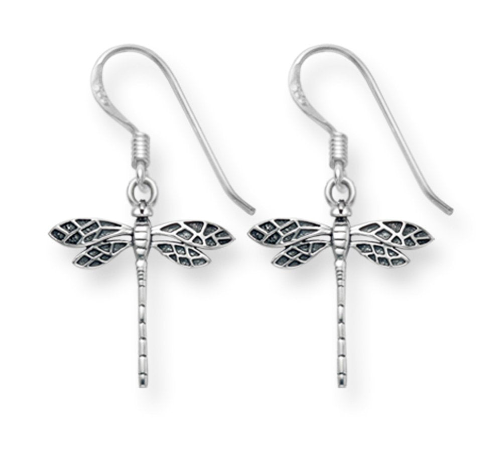 Heather Needham Silver - Sterling Silver Dragonfly earrings - Oxidised finish. Size: 15mm x 15mm Gift Boxed.6015.