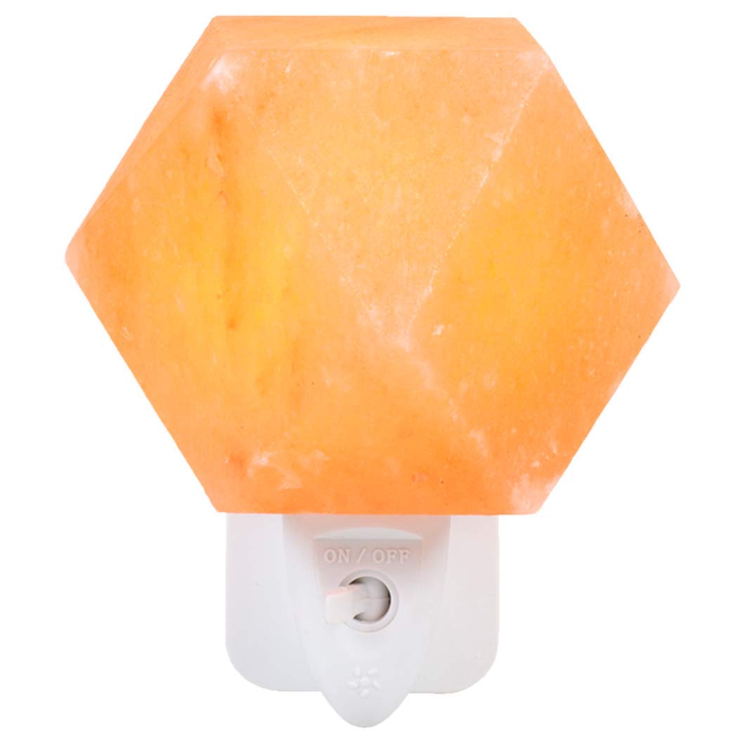 Klass Diamond Shape Salt Lamp Night Light Natural Himalayan Salt Lamps containing Pink Rock Salt Healing Crystals Ideal for Bedside Lamps, Home Decor, Night Light & Gifts Lava Lamp