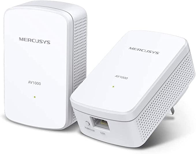 Mercusys AV1000 Gigabit Powerline Starter Kit, Data transfer speed Up To 1000 Mbps, Ideal for 4K streaming, online gaming and graphics-intensive applications No Configuration required (MP500 KIT)