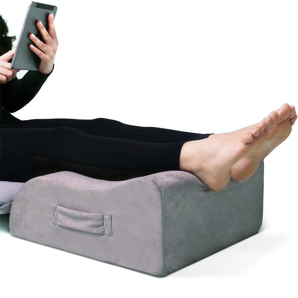 Leg Elevation Pillow, LightEase Memory Foam Leg Elevating Support Wedge Pillow for Sleeping, Reading, Rest, Surgery, Injury, Relieve Back Hip Knee Pain, Improve Blood Circulation, Reduce Swelling