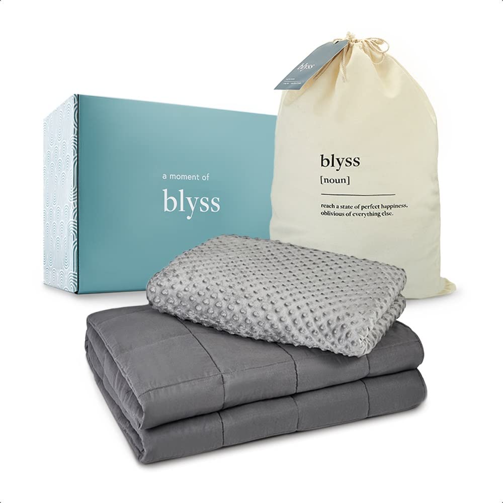 BLYSS – Premium sensory weighted cooling blanket, cool to touch all year round use for Adults and Children to relax – 200x150cm 6.8kg – Better, more comfortable deeper sleep