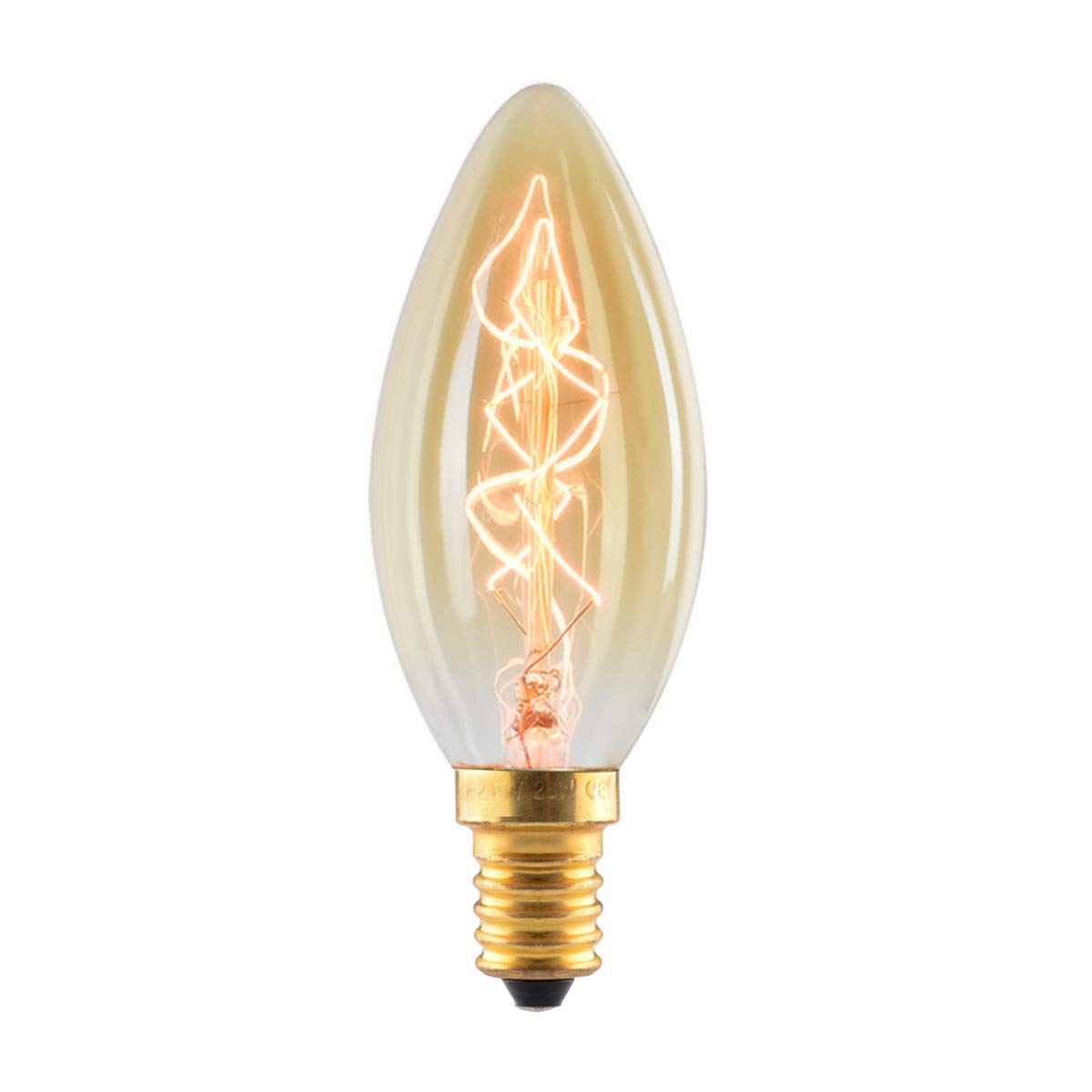 Vintage Edison Screw Candle Bulbs 4̣0̣Ẉạṭṭ - 6 Pack Dimmable E14 SES Small Screw Bulbs, Decorative Filament Bulbs, Warm White 2700K